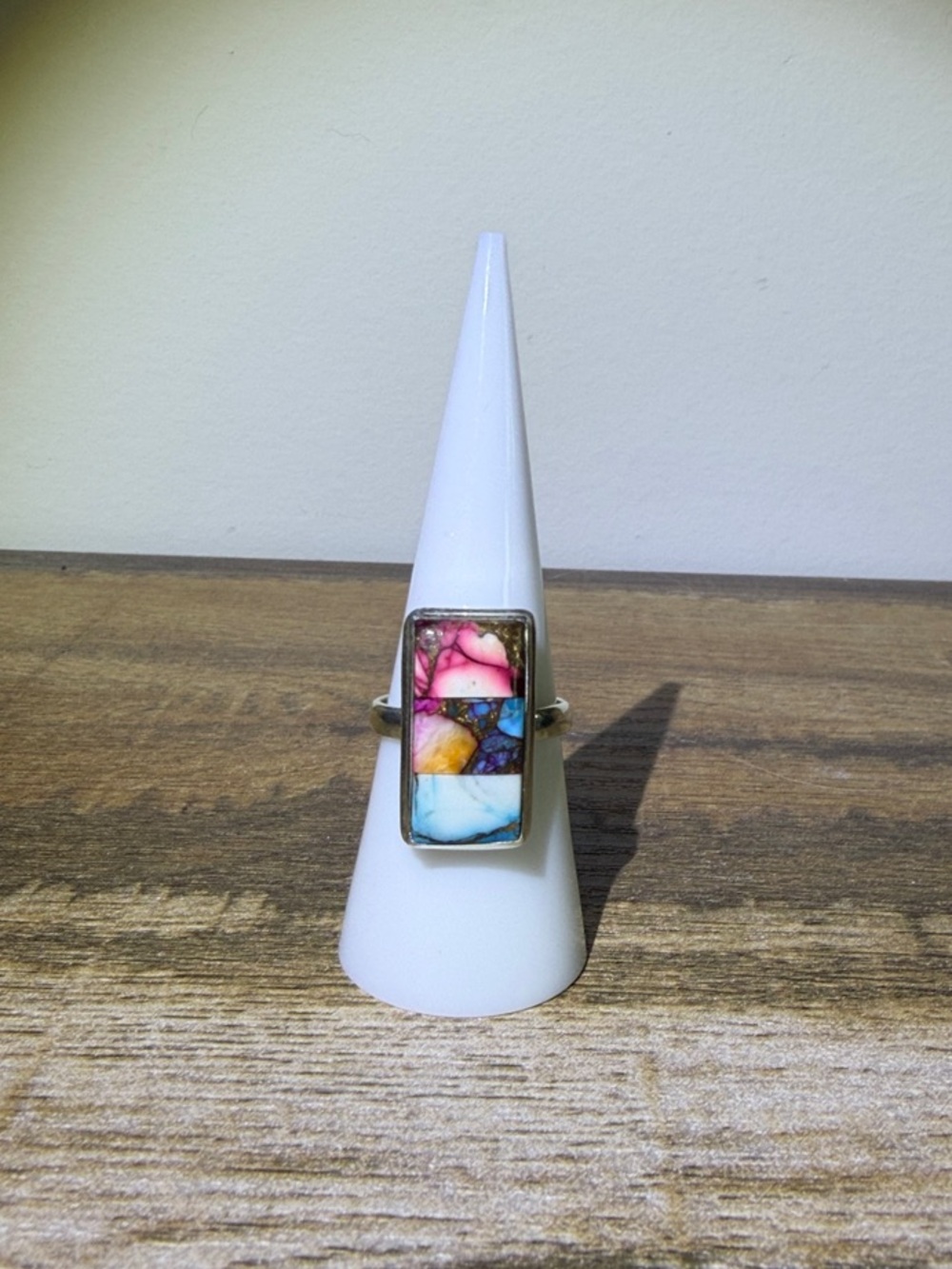 Colorful Turquoise Inlay Statement Ring